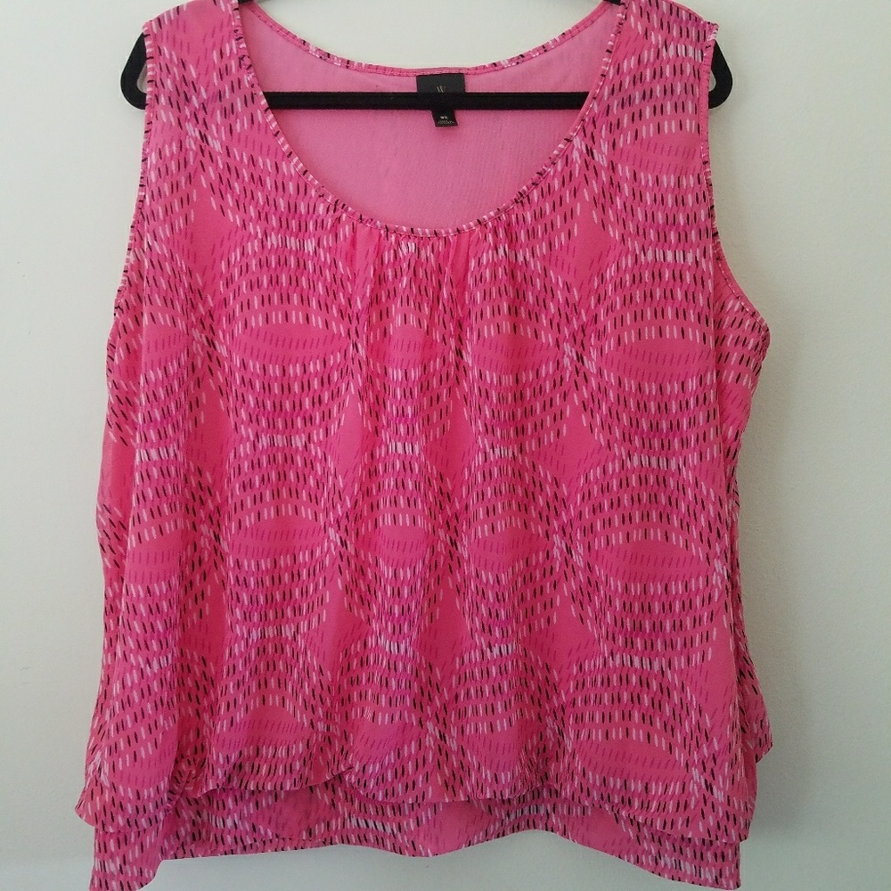 Worthington Women Pink w/ Design Sleeveless Blouse